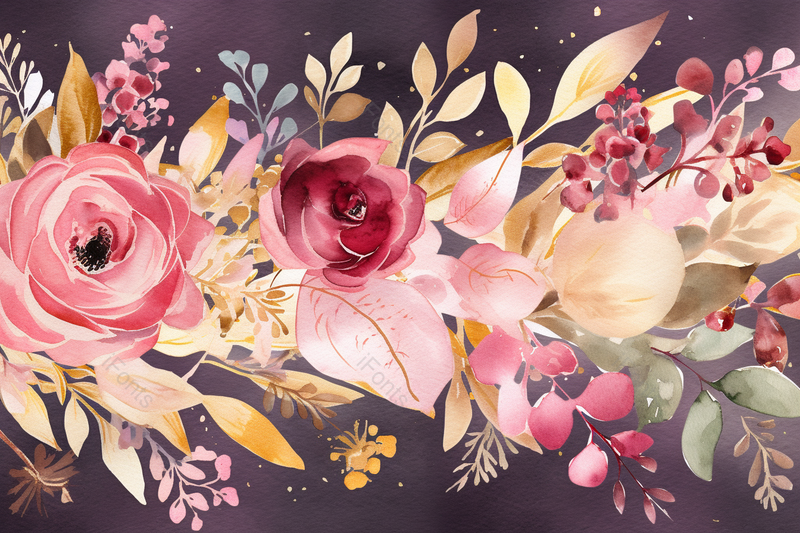 小清新水彩晕染植物花玫瑰花素材,插画/手绘图,插画/手绘图库,插画/手绘图下载,插画/手绘
